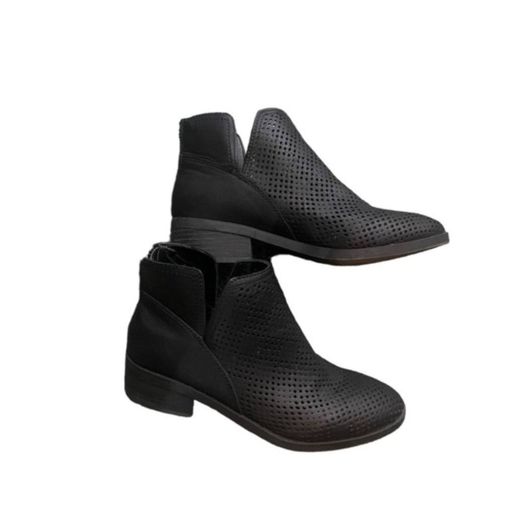 Steve Madden Boots 7 Shoe Black Booties Chunky Heel Shoes Spring Footwear Boot 7
